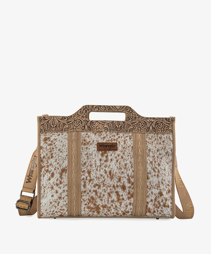 Wrangler Floral Tooled Tote Bag in Tan