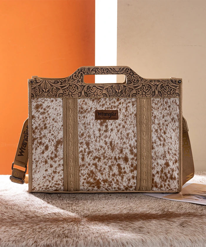 Wrangler Floral Tooled Tote Bag in Tan