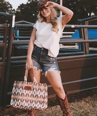 Wrangler Southwestern Print Tote Bag-Country Glam Outfits
