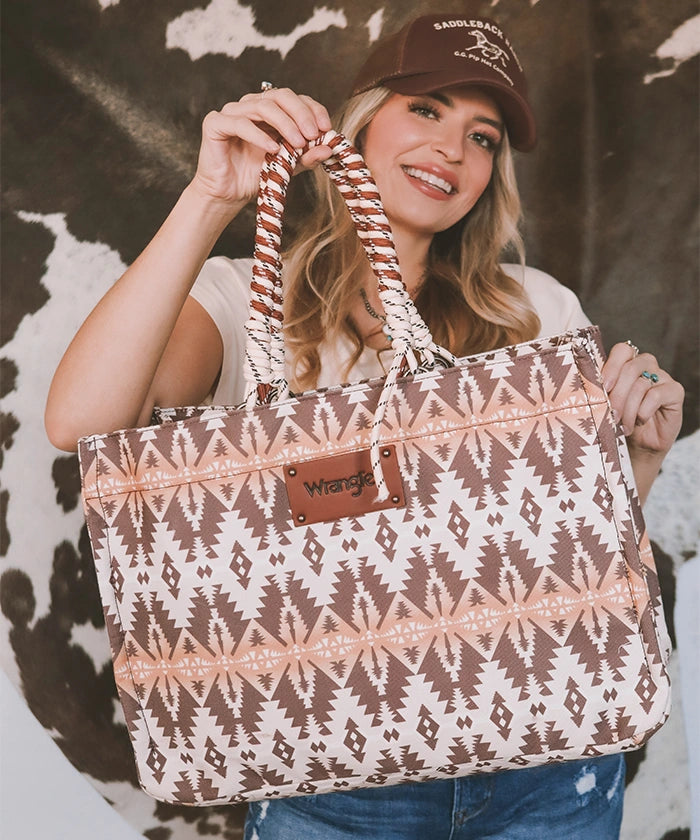 Wrangler Southwestern Print Tote Bag-Country Glam Outfits