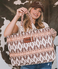 Wrangler Southwestern Print Tote Bag-Country Glam Outfits