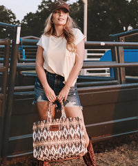 Wrangler Southwestern Print Tote Bag-Country Glam Outfits