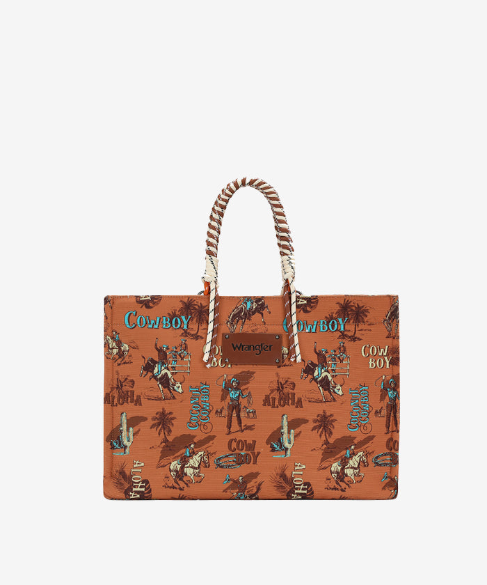 Wrangler Cowboy Print Tote Bag