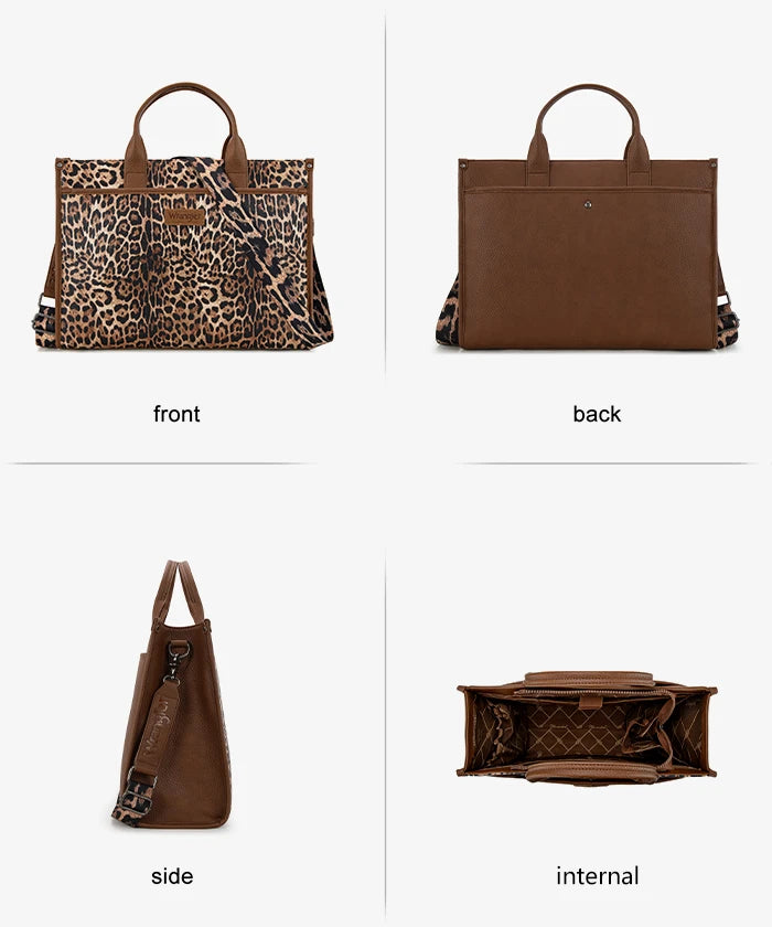 Wrangler laptop tote bag  for women in COW-BROWN