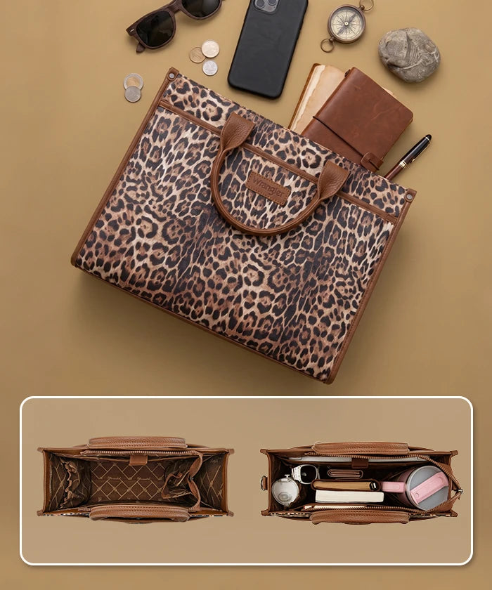Wrangler laptop tote bag  for women in COW-BROWN