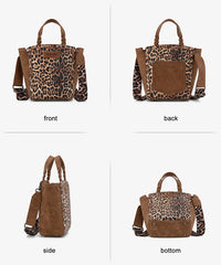 Wrangler Western Braided Handle Leopard Tote Bag Brown