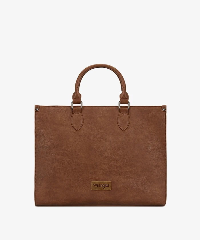 Wrangler Leopard Print Structured Tote Bag in Brown