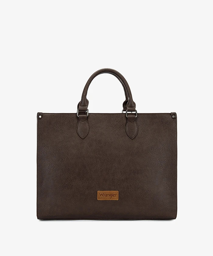 Wrangler Leopard Print Structured Tote Bag in Brown Coffee