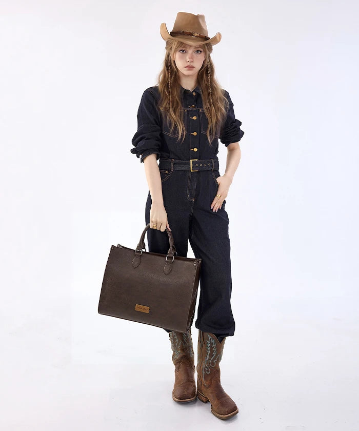 Wrangler Leopard Print Structured Tote Bag in Brown Coffee