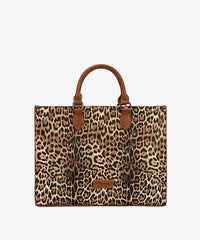 Wrangler Leopard Print Structured Tote Bag in Brown Leopard 