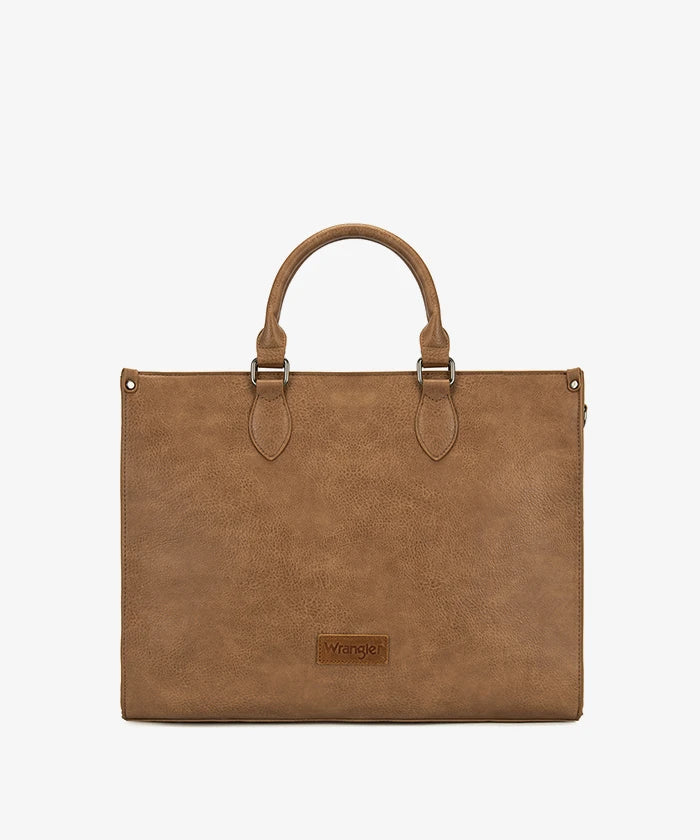 Wrangler Leopard Print Structured Tote Bag in Khaki