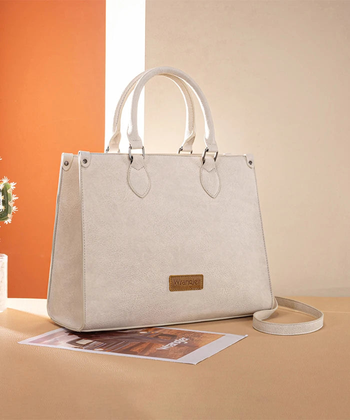 Wrangler Classic Top Handle Tote Bag in Beige