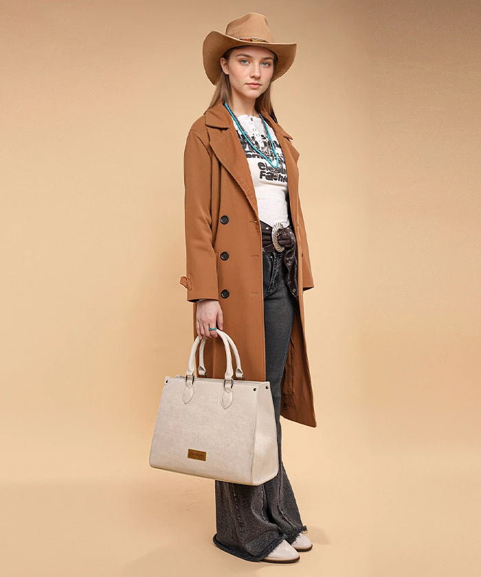 Wrangler Classic Top Handle Tote Bag in Beige