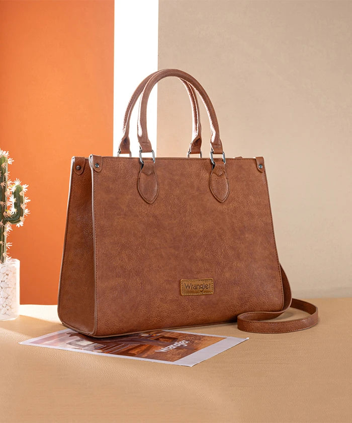 Wrangler Classic Top Handle Tote Bag in Brown