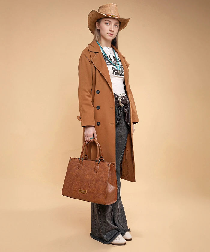Wrangler Classic Top Handle Tote Bag in Brown