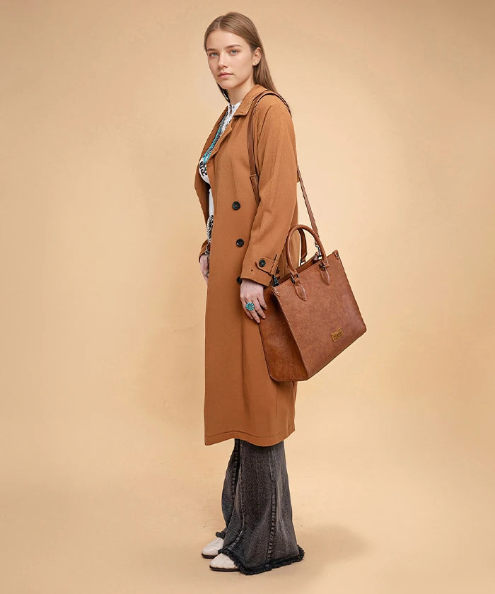 Wrangler Classic Top Handle Tote Bag in Brown