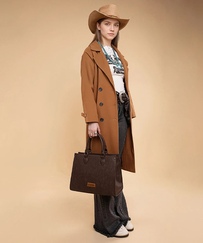 Wrangler Classic Top Handle Tote Bag in Coffee