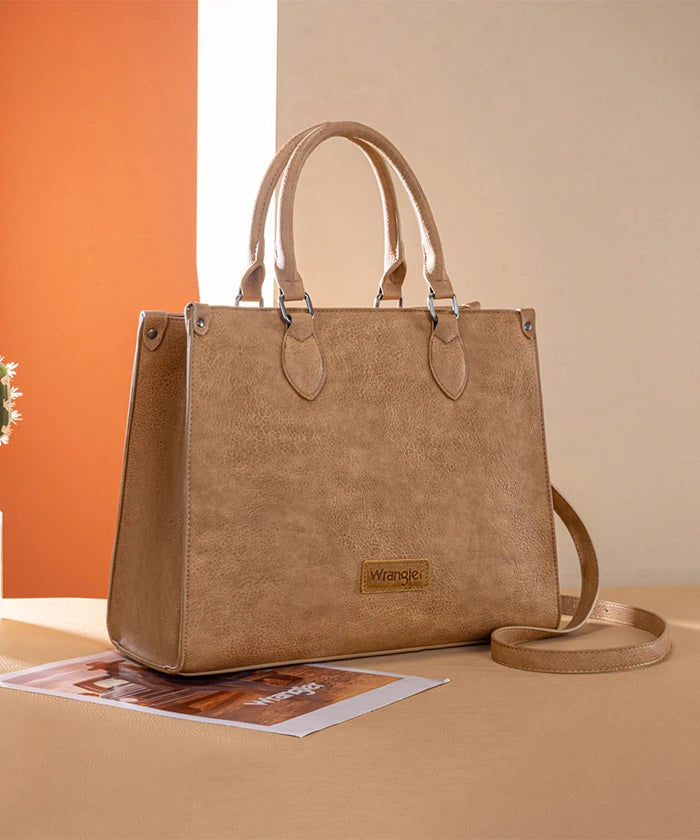 Wrangler Classic Top Handle Tote Bag in Tan