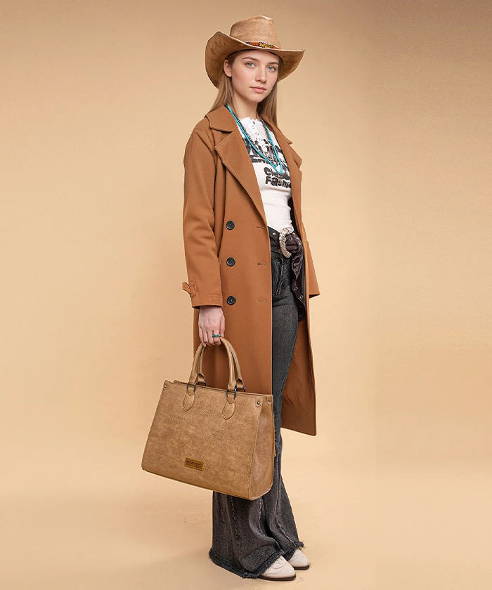 Wrangler Classic Top Handle Tote Bag in Tan