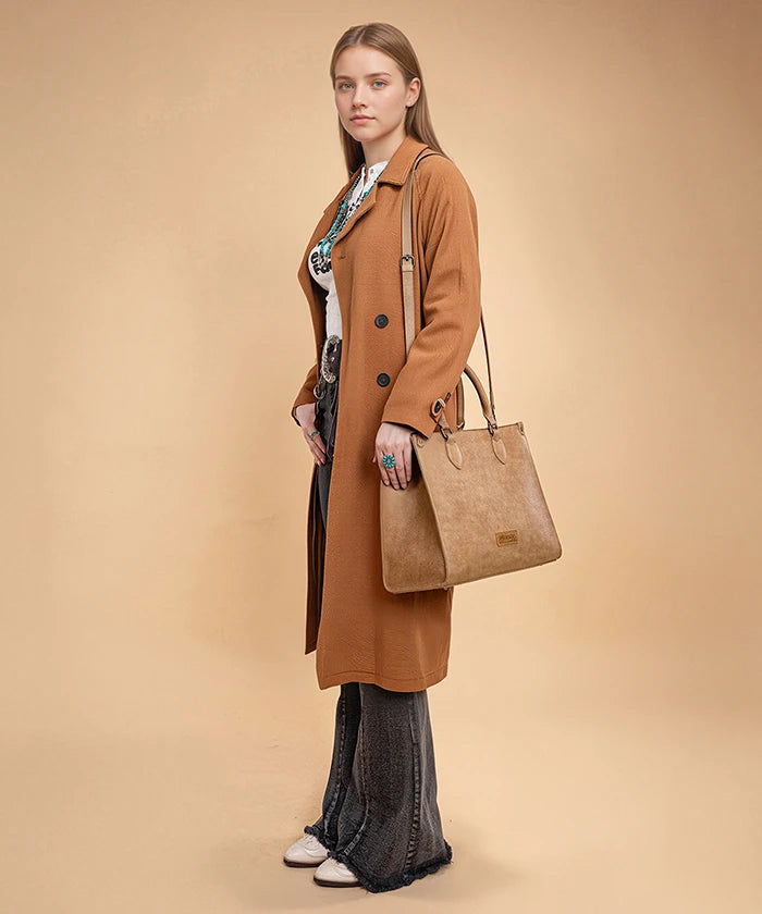 Wrangler Classic Top Handle Tote Bag in Tan