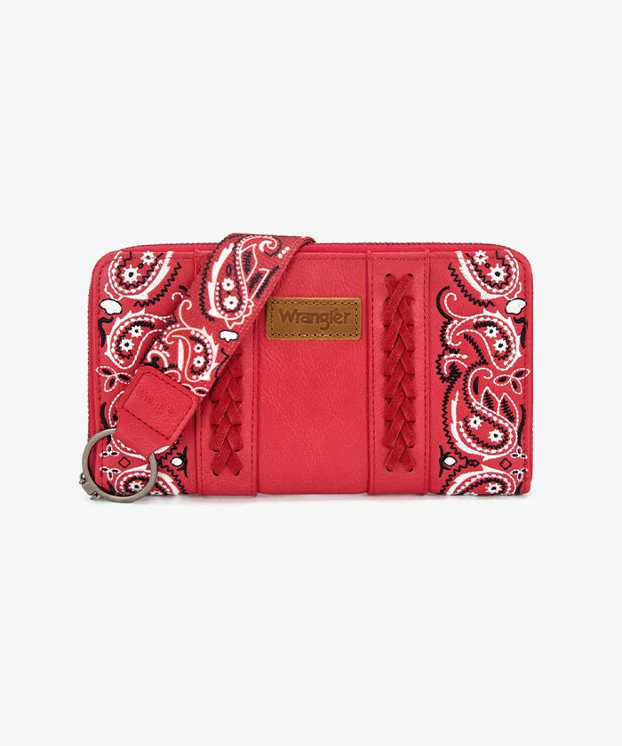 Wrangler western paisley wristlet in RD