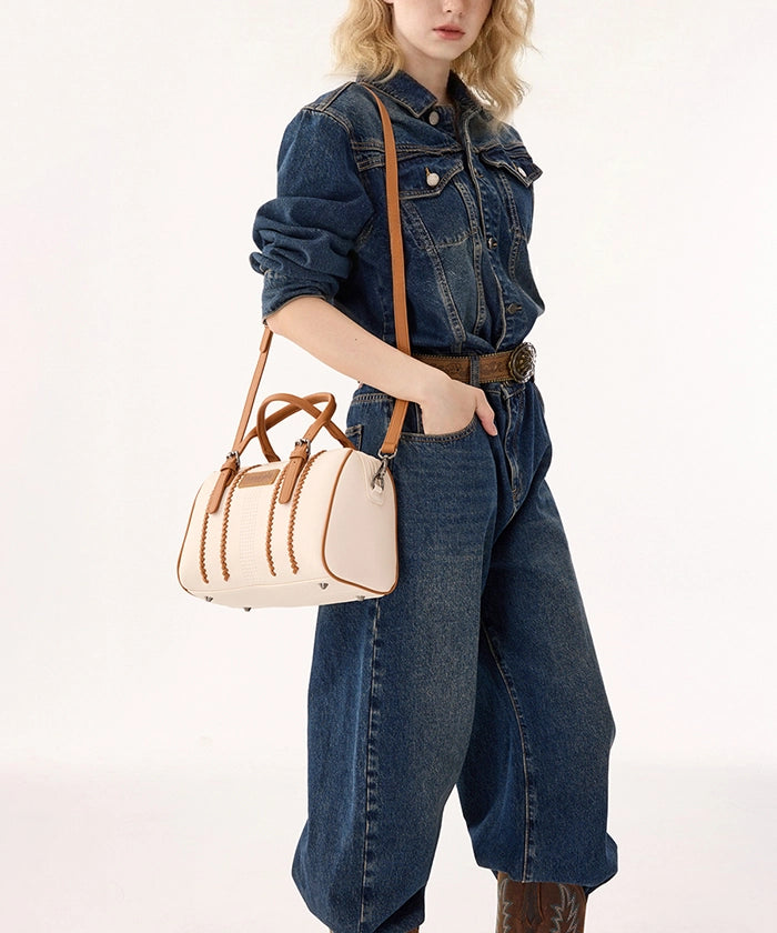 Wrangler Stitch Boston Tote Bag in BG-BR