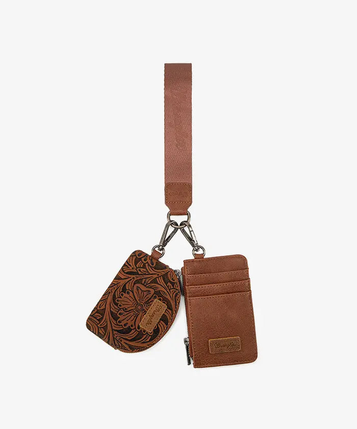 Wrangler Floral Dual Pouch Wristlet