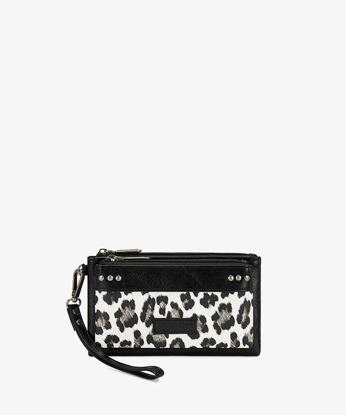 Montana West Leopard Print Wristlet Wallet in BK