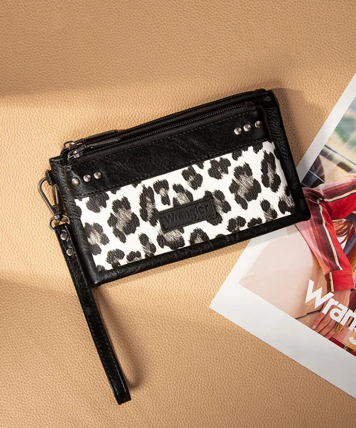 Montana West Leopard Print Wristlet Wallet in BK