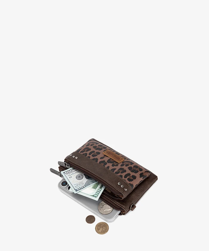 Montana West Leopard Print Wristlet Wallet in CF