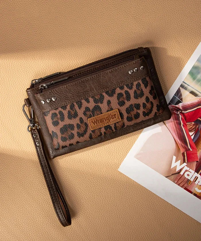 Montana West Leopard Print Wristlet Wallet in CF
