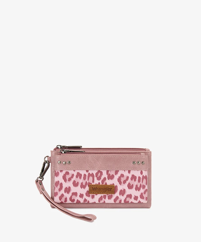 Montana West Leopard Print Wristlet Wallet in DPK