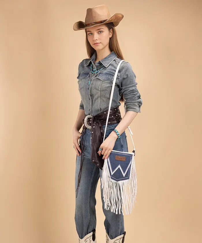 Wrangler Fringe Crossbody Purse in BG