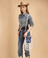 Wrangler Fringe Crossbody Purse in BG