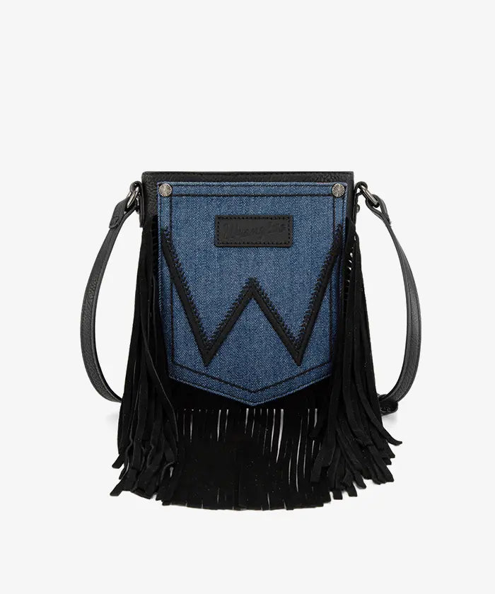 Wrangler Fringe Crossbody Purse in BK