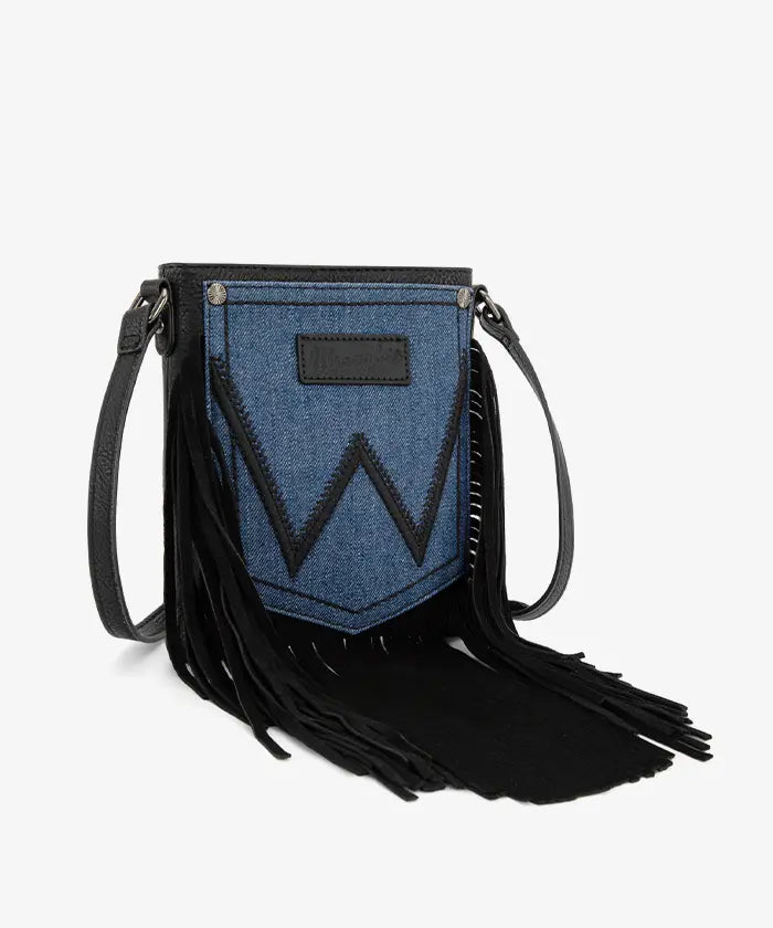 Wrangler Fringe Crossbody Purse in BK