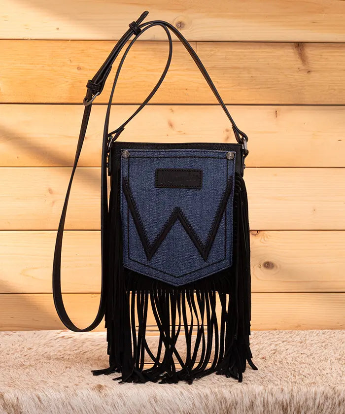 Wrangler Fringe Crossbody Purse in BK