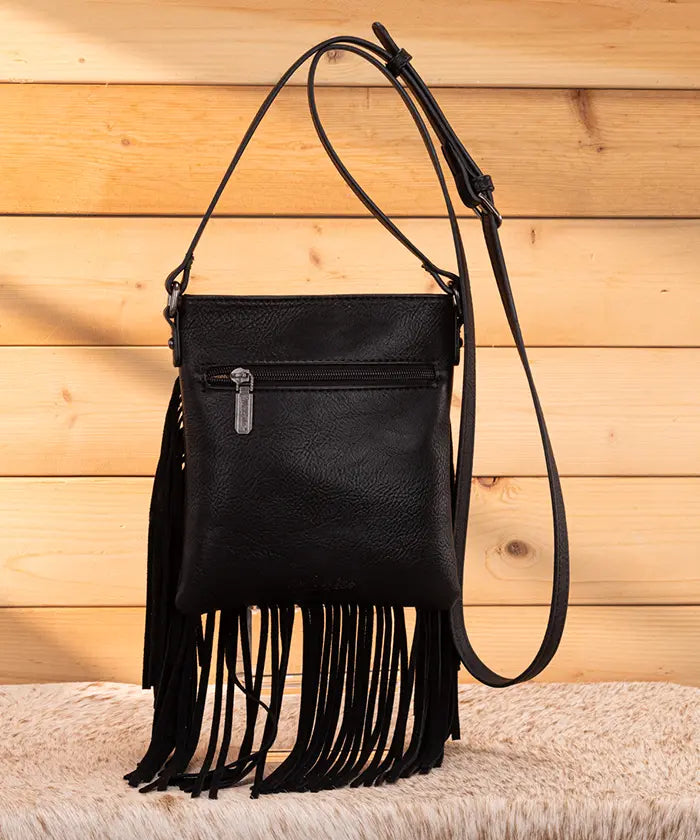 Wrangler Fringe Crossbody Purse in BK
