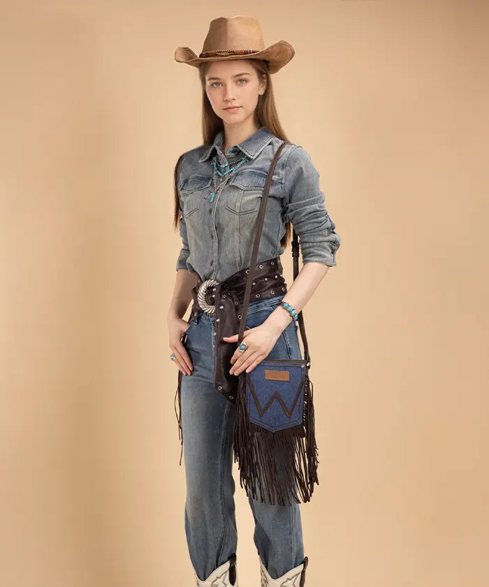 Wrangler Fringe Crossbody Purse in CF