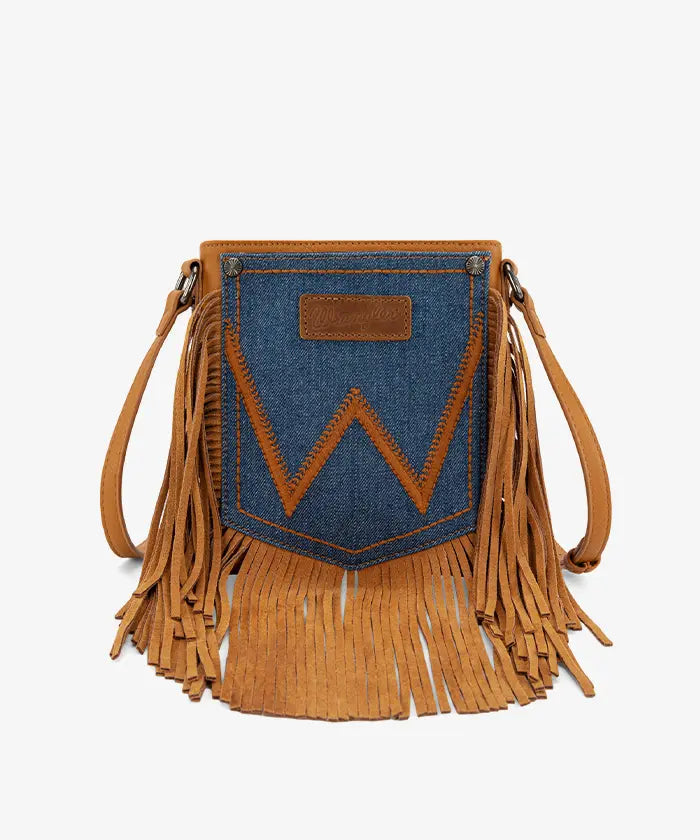 Wrangler Fringe Crossbody Purse in LBR