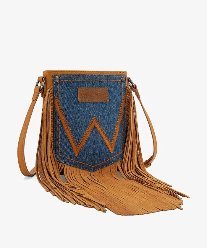 Wrangler Fringe Crossbody Purse in LBR