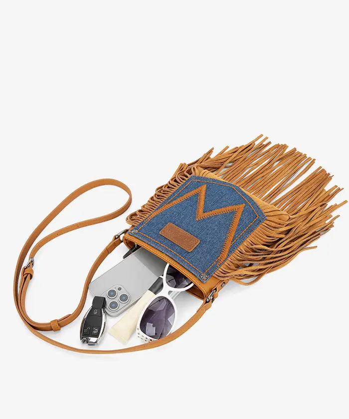 Wrangler Fringe Crossbody Purse in LBR