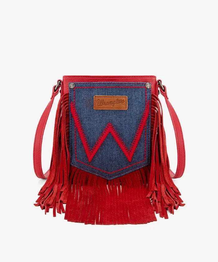 Wrangler Fringe Crossbody Purse in RD