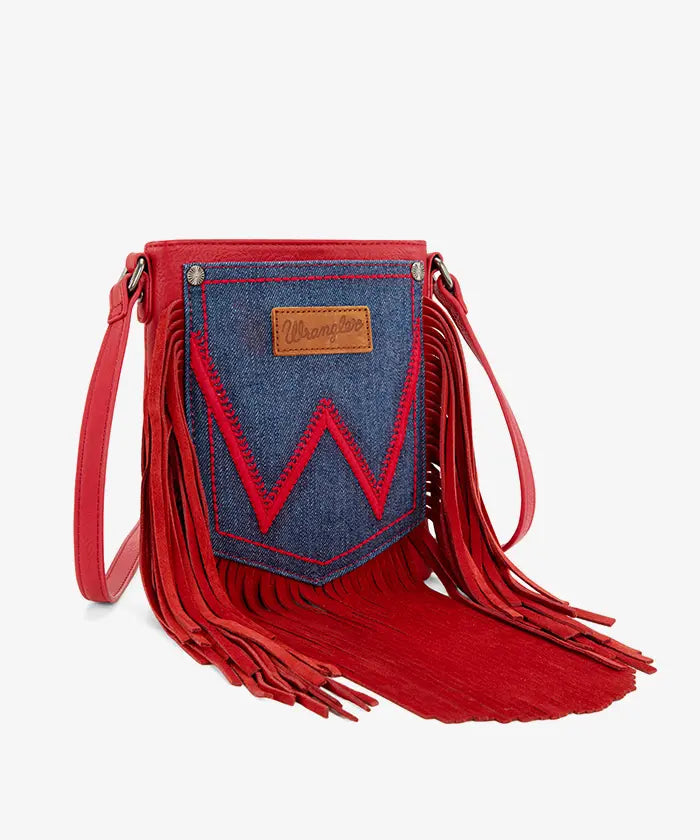 Wrangler Fringe Crossbody Purse in RD