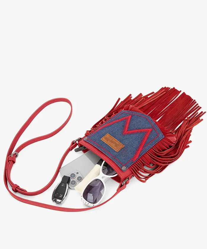 Wrangler Fringe Crossbody Purse in RD