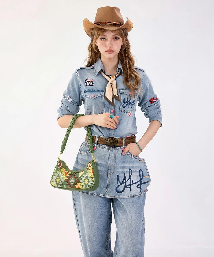 Wrangler Braid Strap Sequin Shoulder Bag