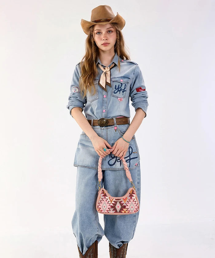 Wrangler Braid Strap Sequin Shoulder Bag