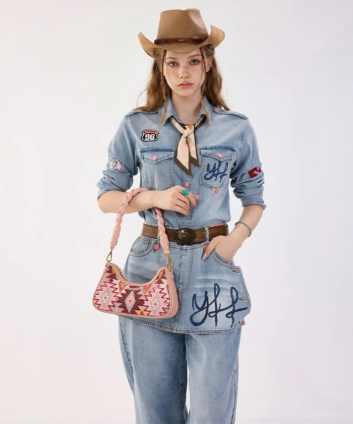 Wrangler Braid Strap Sequin Shoulder Bag