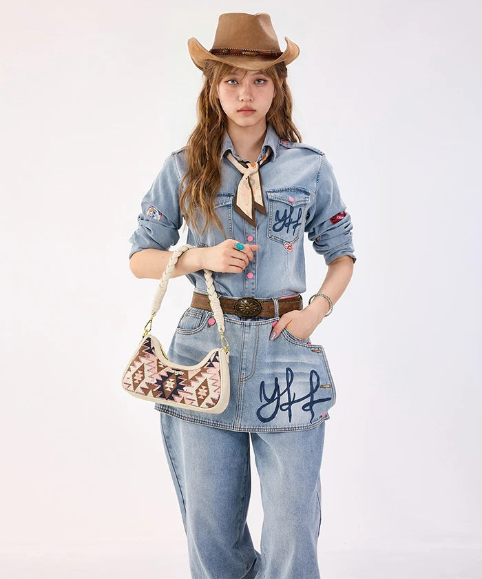 Wrangler Braid Strap Sequin Shoulder Bag