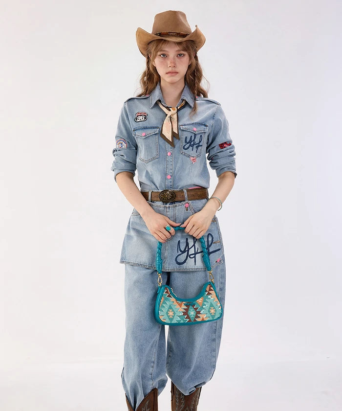Wrangler Braid Strap Sequin Shoulder Bag